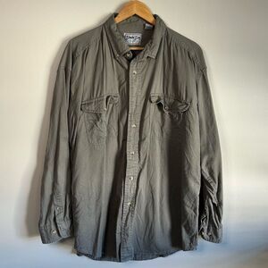 Bimini Boy Khaki Green Casual Button Down Shirt Size XXL